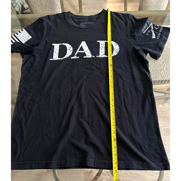 Grunt Style Mens Black "Dad" T-Shirt Large Made In USA 100% Cotton Patriotic Gra - Picture 4 of 6